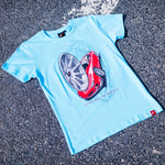 JR Men's T-Shirt JR-11 Car Turquoise Size M